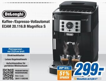 Expert Bening DeLonghi Kaffee-/Espresso-Vollautomat ECAM 20.116.B Magnifica S Angebot