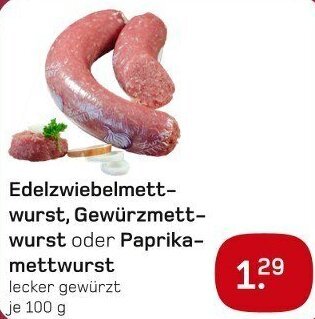 boni Center Edelzwiebelmettwurst, Gewürzmett-wurst oder Paprika-mettwurst 100 g Angebot