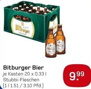 boni Center Bitburger Bier 20x0,33 L Angebot