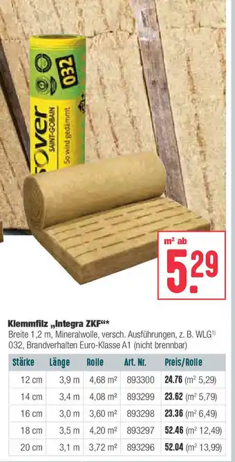 BayWa Klemmfilz Integra ZKF Angebot