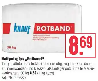 BayWa Haftputzgips Rotband Angebot