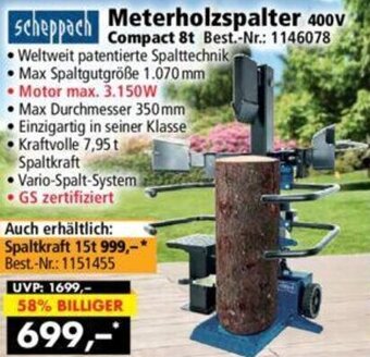 Norma Scheppach Meterholzspalter 400V Angebot