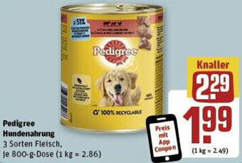 REWE Pedigree Hundenahrung 800 g Dose Angebot