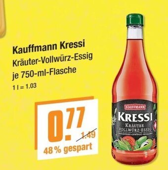 V Markt Kauffmann Kressi Kräuter-Vollwürz-Essig je 750-ml Angebot