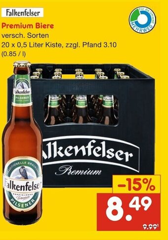 Netto Marken-Discount Falkenfelser Premium Biere 20 x 0,5 Liter Angebot