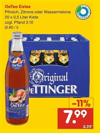 Netto Marken-Discount OeTea Eistee 20 x 0,5 Liter Angebot