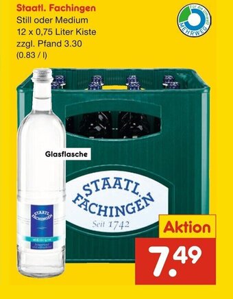 Netto Marken-Discount Staatl. Fachingen Still oder Medium 12 x 0,75 Liter Angebot