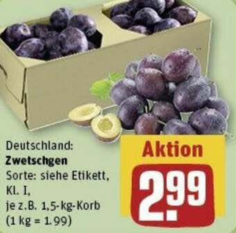 REWE Zwetschgen 1,5 kg Korb Angebot