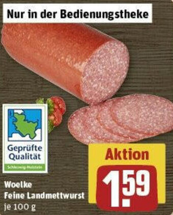 REWE Woelke Feine Landmettwurst 100 g Angebot