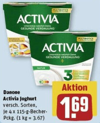 REWE Danone Activia Joghurt 4 x 115-g-Becher-Pckg. Angebot