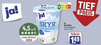 REWE ja! Skyr Natur 500-g-Becher Angebot