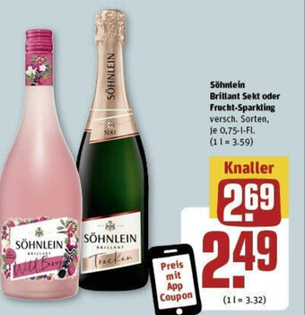 REWE Söhnlein Brillant Sekt oder Frucht-Sparkling 0,75-L-Fl. Angebot