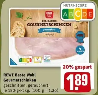 REWE PETZ Rewe Beste Wahl Gourmetschinken 150g Angebot