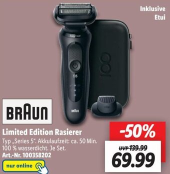 Lidl BRAUN Limited Edition Rasierer ,,Series 5" Angebot