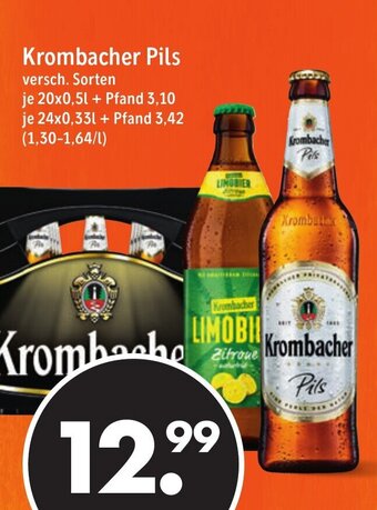 Trink und Spare Krombacher Pils 20*500/24*330ml Angebot