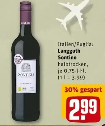 REWE PETZ Langguth Sontino 0,75L Angebot