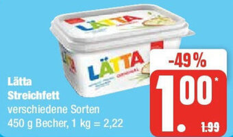 Edeka Lätta Streichfett 450 g Becher Angebot