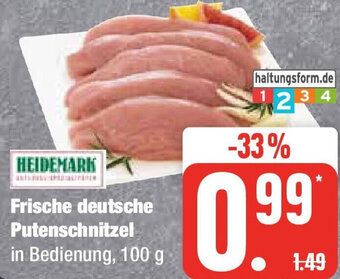 Edeka HEIDEMARK Frische deutsche Putenschnitzel 100 g Angebot