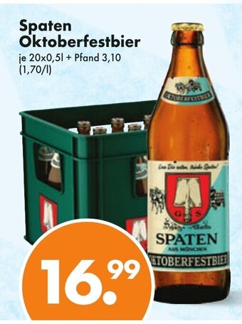 Trink und Spare Spaten Oktoberfestbier je 20x0,5l Angebot