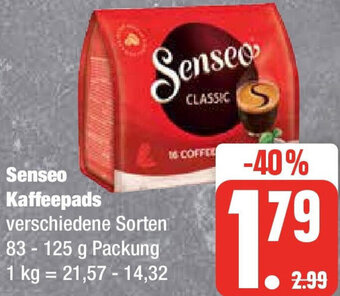 Edeka Senseo Kaffeepads 83 - 125 g Packung Angebot