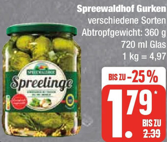 Edeka Spreewaldhof Gurken 720 ml Glas Angebot