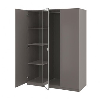 IKEA Pax / forsand/åheim schrankkombination dunkelgrau/spiegelglas 150x60x201 cm Angebot