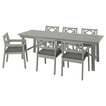 IKEA Bondholmen tisch+6 armlehnstühle/außen grau las./frösön/duvholmen dunkelgrau Angebot