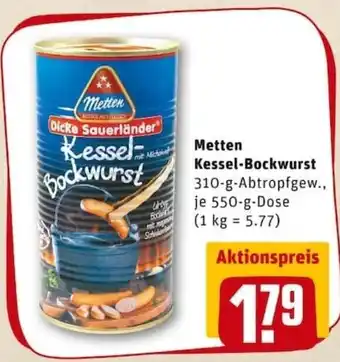 REWE PETZ Metten Kessel Bockwurst 550g Angebot