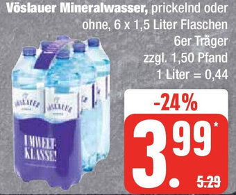 Edeka Vöslauer Mineralwasser 6 x 1,5 Liter Flaschen Angebot