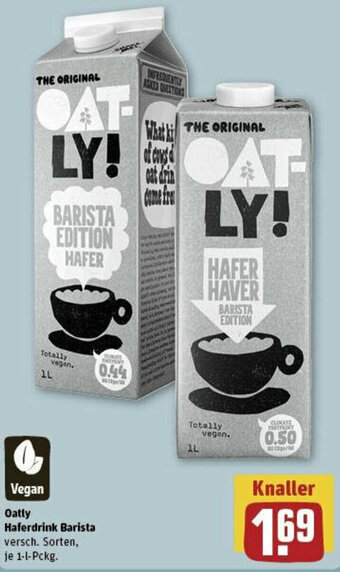 REWE Vegan Oatly Haferdrink Barista 1 l Packg. Angebot