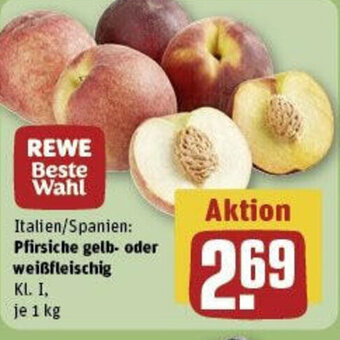 REWE Pfirsiche gelb- oder weißfleischig 1 kg Angebot