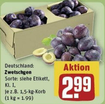 REWE Zwetschgen 1,5-kg-Korb Angebot