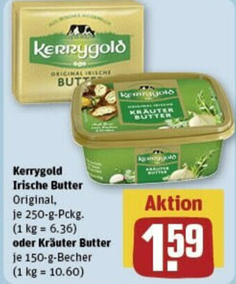 REWE Kerrygold Irische Butter 250-g-Pckg. oder Kräuter Butter 150 g Becher Angebot