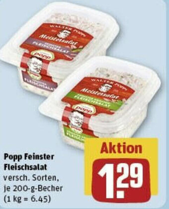 REWE Popp Feinster Fleischsalat 200-g-Becher Angebot