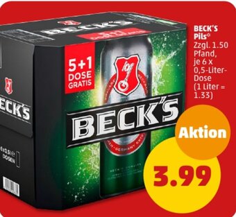 PENNY BECK'S Pils* 6 x 0,5 Liter Dose Angebot