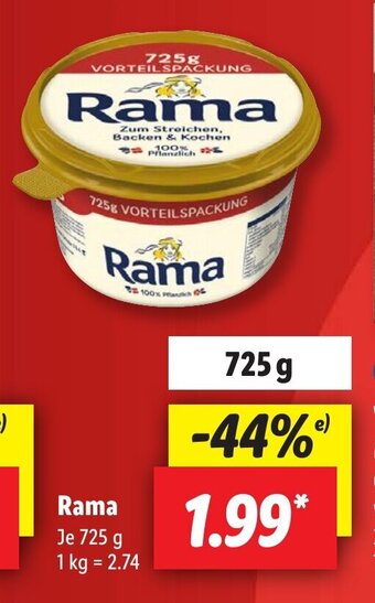 Lidl Rama 725 g Angebot