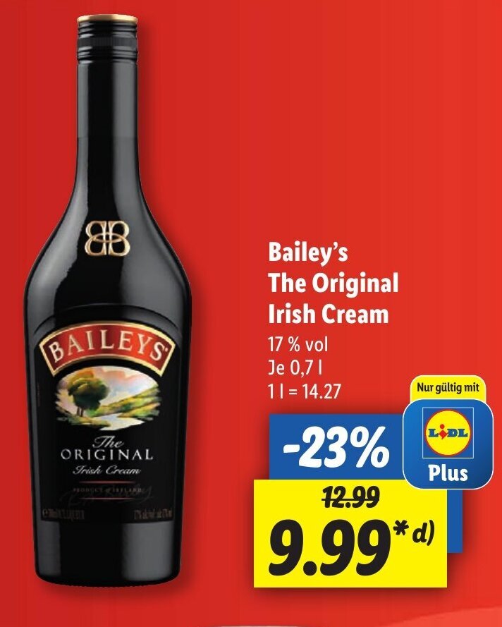 Bailey's The Original Irish Cream 0,7 l Angebot bei Lidl