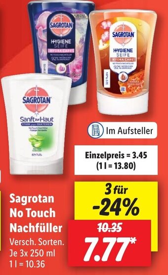 Lidl Sagrotan No Touch Nachfüller 3 x 250 ml Angebot