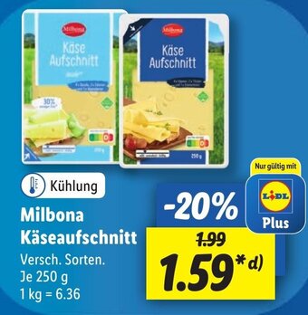 Lidl Milbona Käseaufschnitt 250 g Angebot