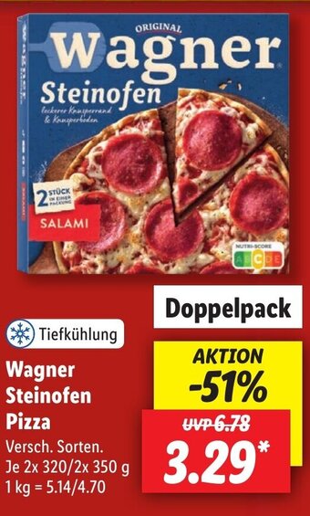 Lidl Wagner Steinofen Pizza 2x 320/2x 350 g Angebot