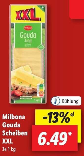 Lidl Milbona Gouda Scheiben XXL 1 kg Angebot