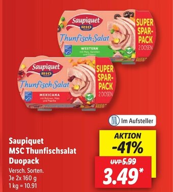 Lidl Saupiquet MSC Thunfischsalat Duopack 2 x 160 g Angebot