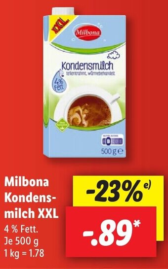 Lidl Milbona Kondens- milch XXL 500 g Angebot