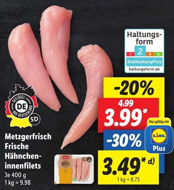 Lidl Metzgerfrisch Frische Hähnchen-innenfilets 400 g Angebot