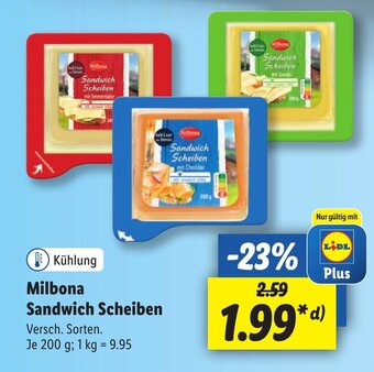 Lidl Milbona Sandwich Scheiben 200 g Angebot