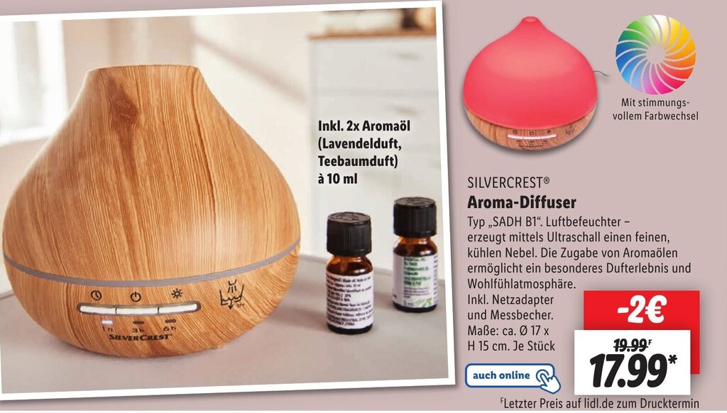 SILVERCRESTⓇ AromaDiffuser Angebot bei Lidl
