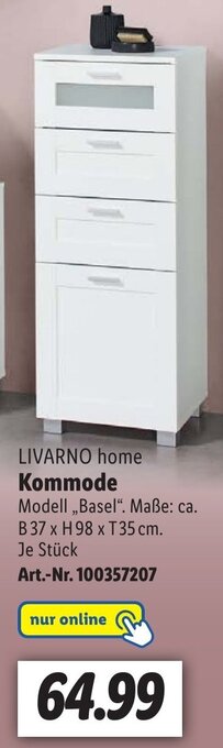 Lidl LIVARNO home Kommode B37 x H98 x T35cm Angebot