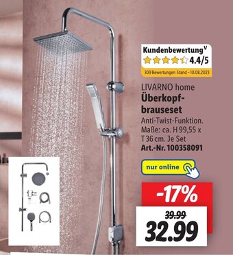 Lidl LIVARNO home Überkopf-brauseset Angebot