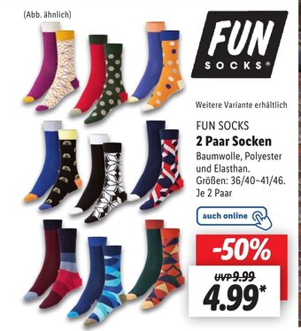 Lidl FUN SOCKS® 2 Paar Socken Größen: 36/40-41/46 Angebot