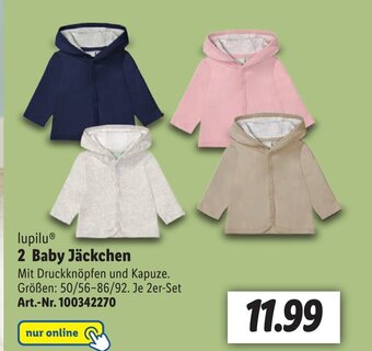 Lidl lupiluⓇ 2 Baby Jäckchen Größen: 50/56-86/92. Angebot